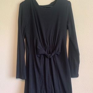 Aerie Tie Front Long Sleeve Dress